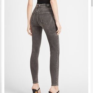 Express high waisted comfort knit faded black jean